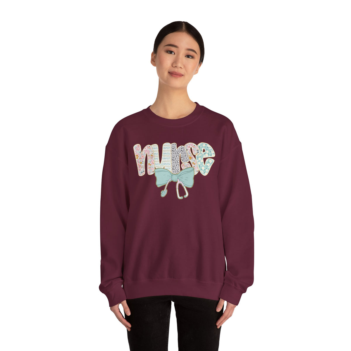 Nurse Floral Retro Crewneck Sweatshirt