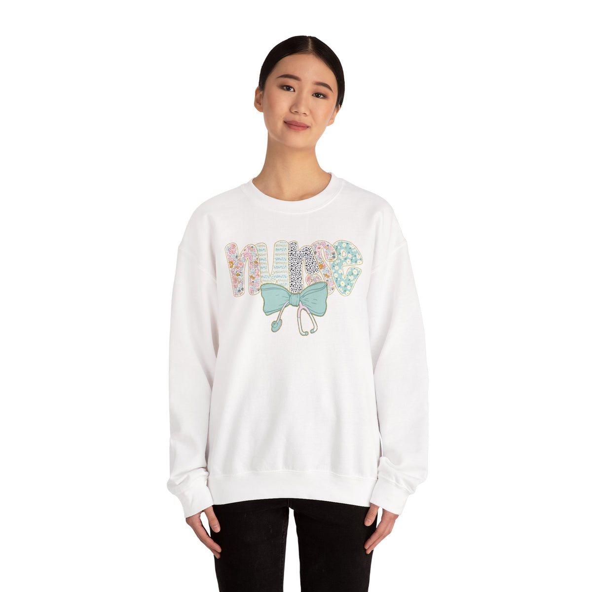 Nurse Floral Retro Crewneck Sweatshirt