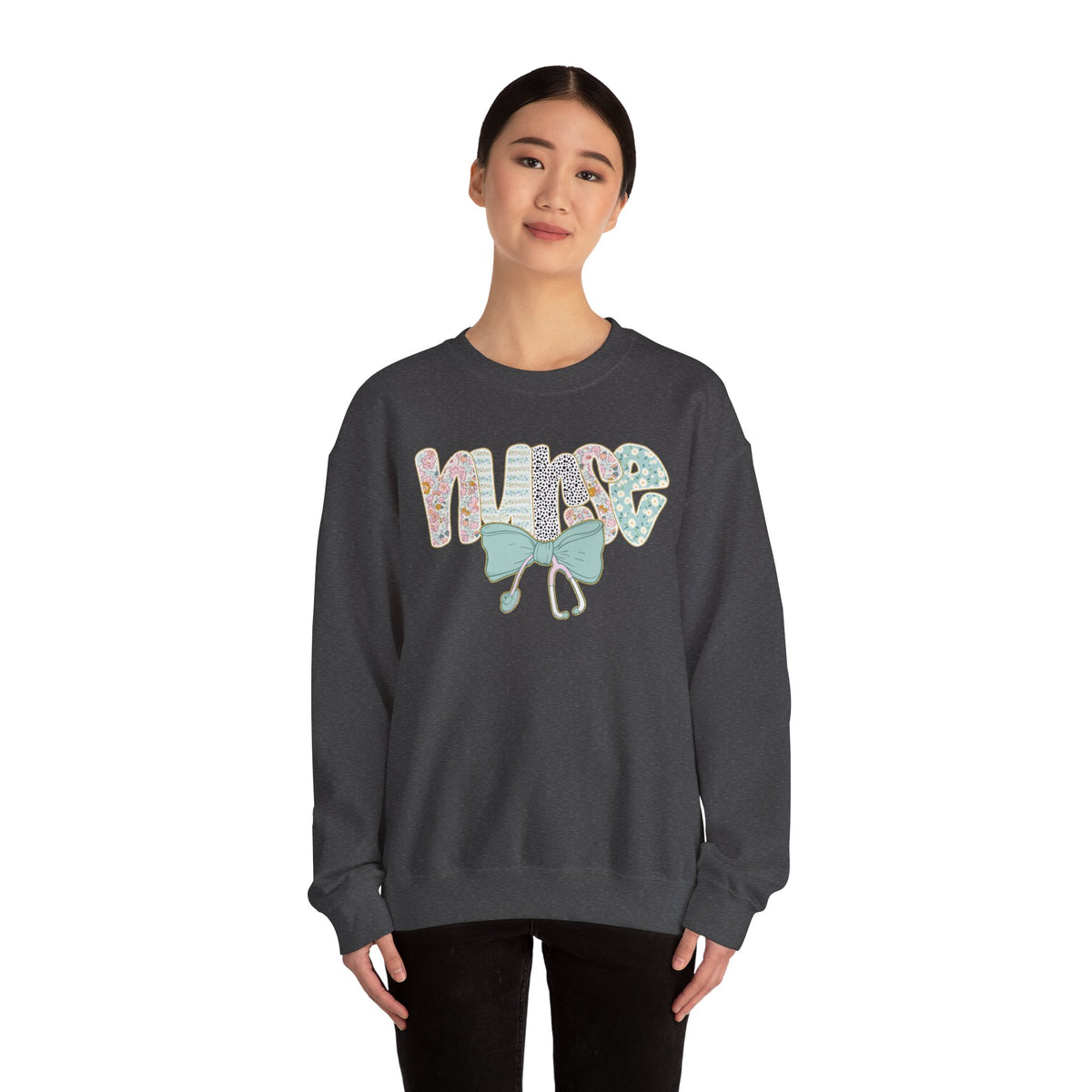 Nurse Floral Retro Crewneck Sweatshirt