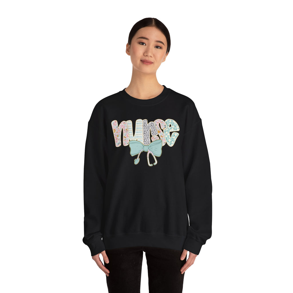 Nurse Floral Retro Crewneck Sweatshirt