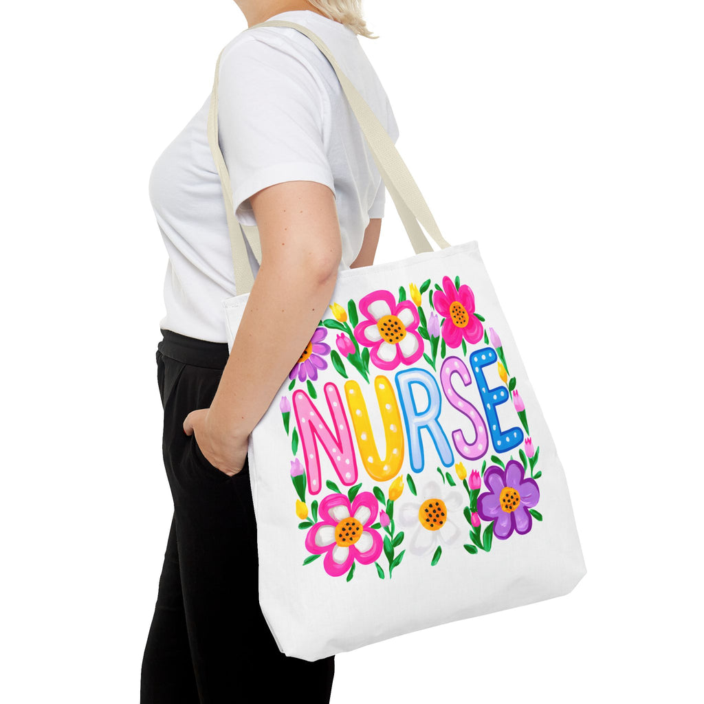 Nurse Floral Tote Bag — Colorful Nurse Gift Bag for Healthcare Heroes