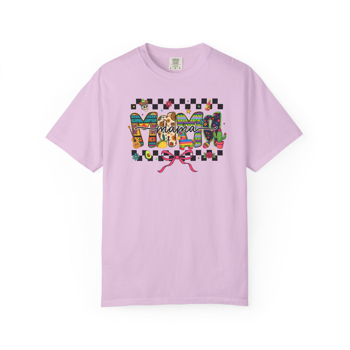 Mama Floral Checkerboard T-Shirt