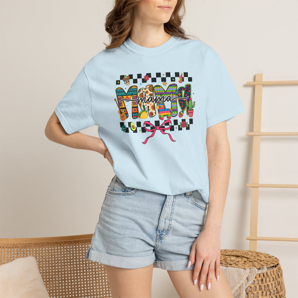 Mama Floral Checkerboard T-Shirt