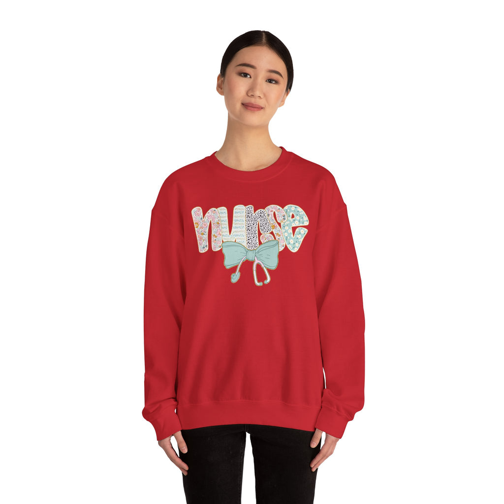 Nurse Floral Retro Crewneck Sweatshirt
