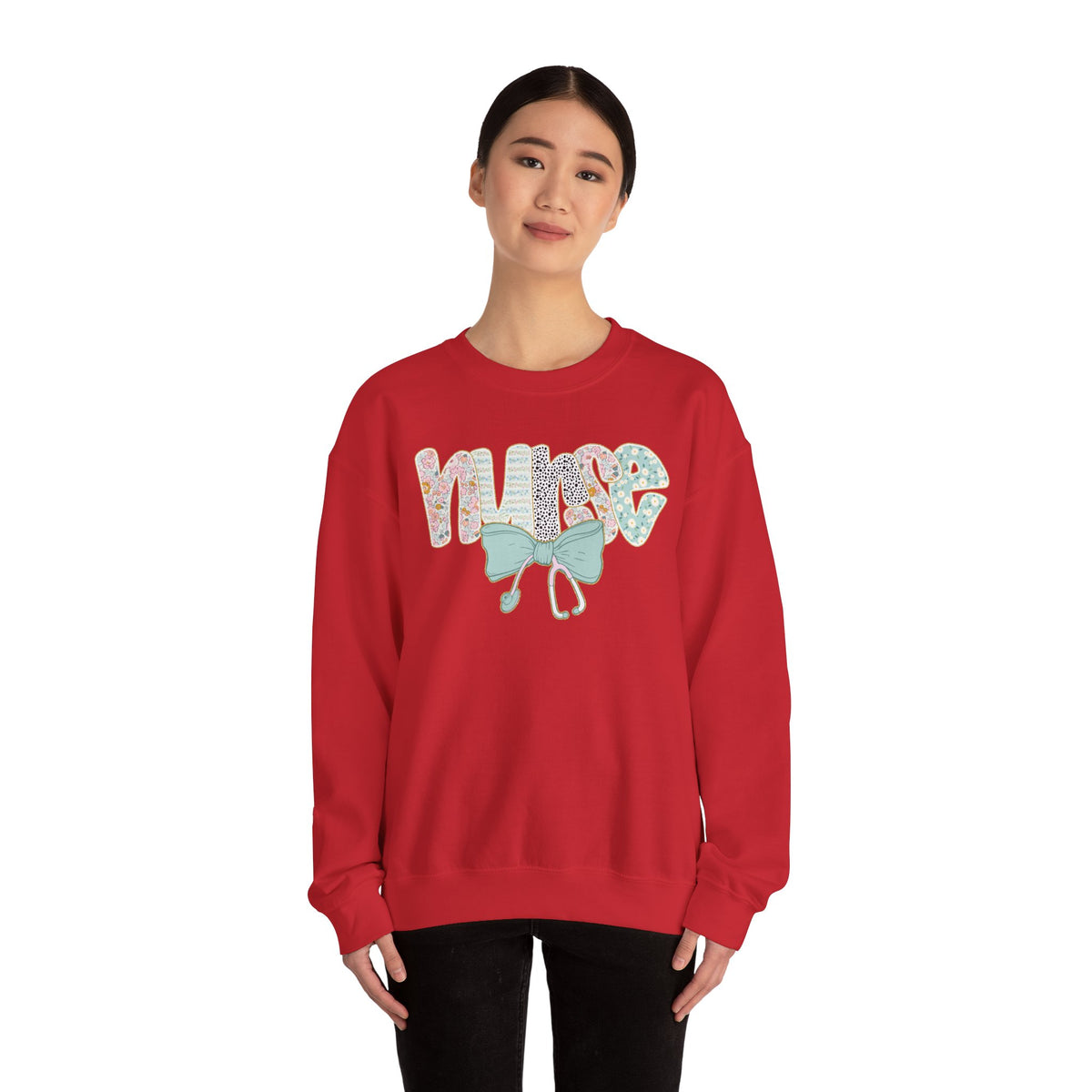 Nurse Floral Retro Crewneck Sweatshirt