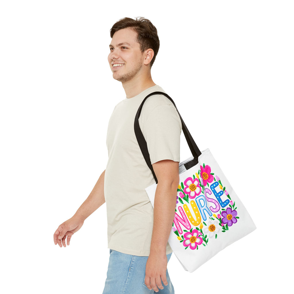 Nurse Floral Tote Bag — Colorful Nurse Gift Bag for Healthcare Heroes