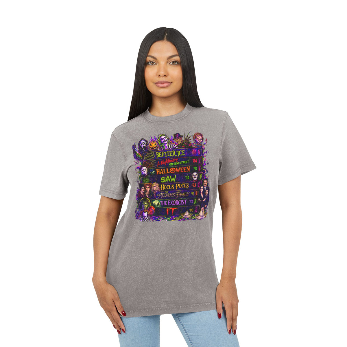 Acid Washed Classic Horror Film Tee