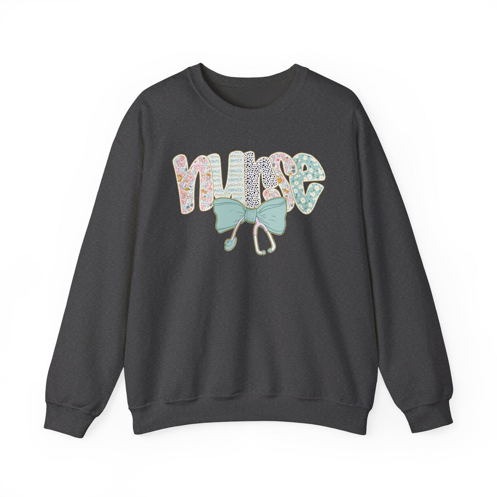 Nurse Floral Retro Crewneck Sweatshirt