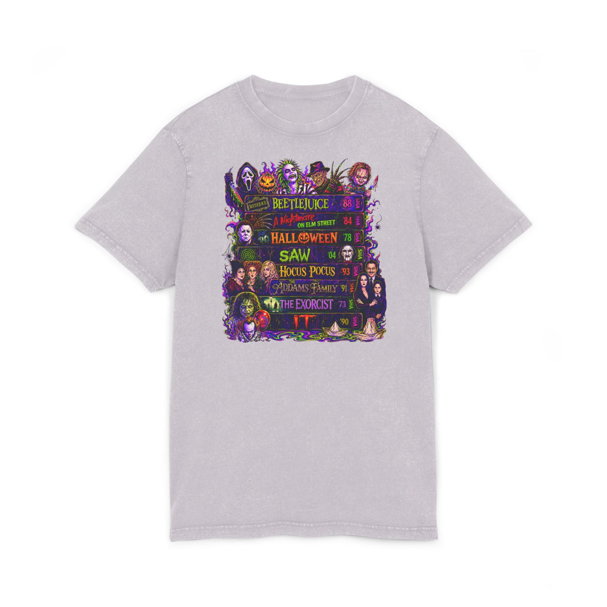 Acid Washed Classic Horror Film Tee