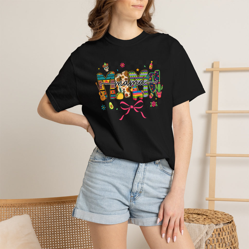 Mama Floral Checkerboard T-Shirt
