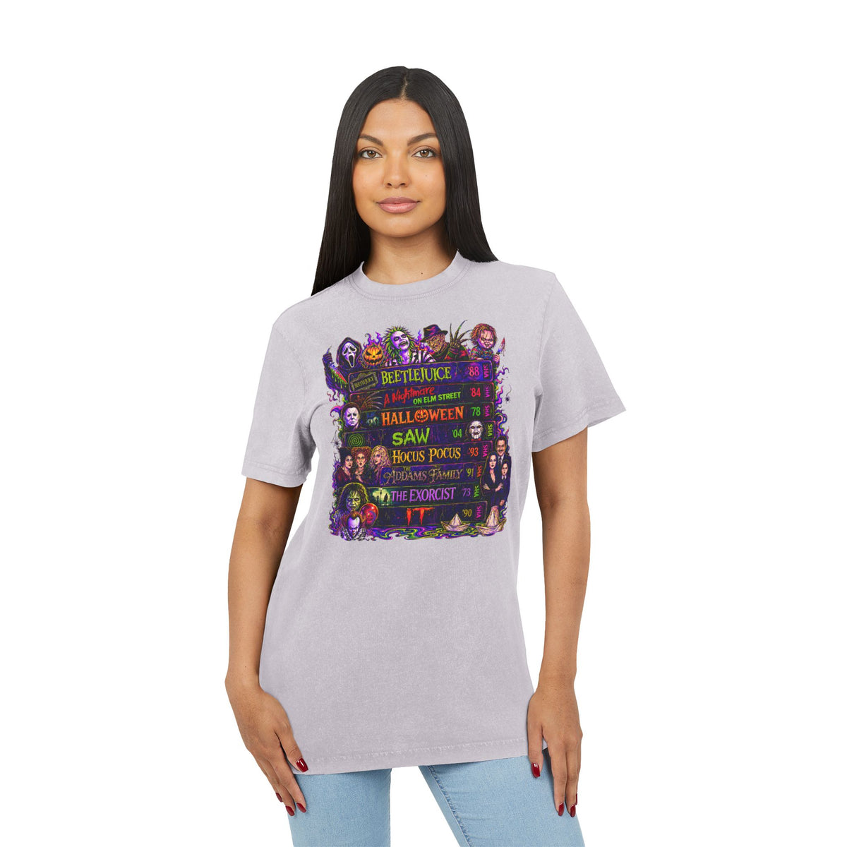 Acid Washed Classic Horror Film Tee