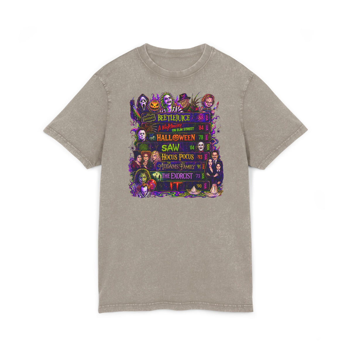 Acid Washed Classic Horror Film Tee