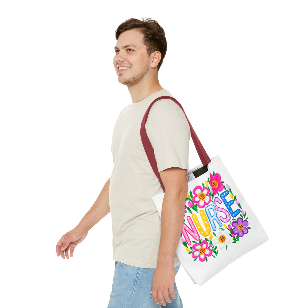 Nurse Floral Tote Bag — Colorful Nurse Gift Bag for Healthcare Heroes