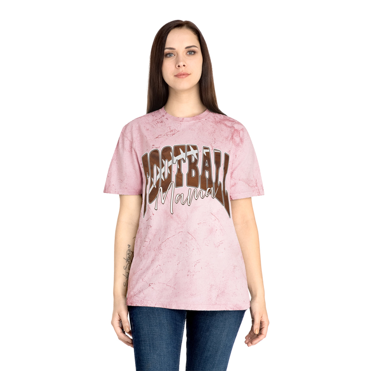 Color Blast Football Mama Tee