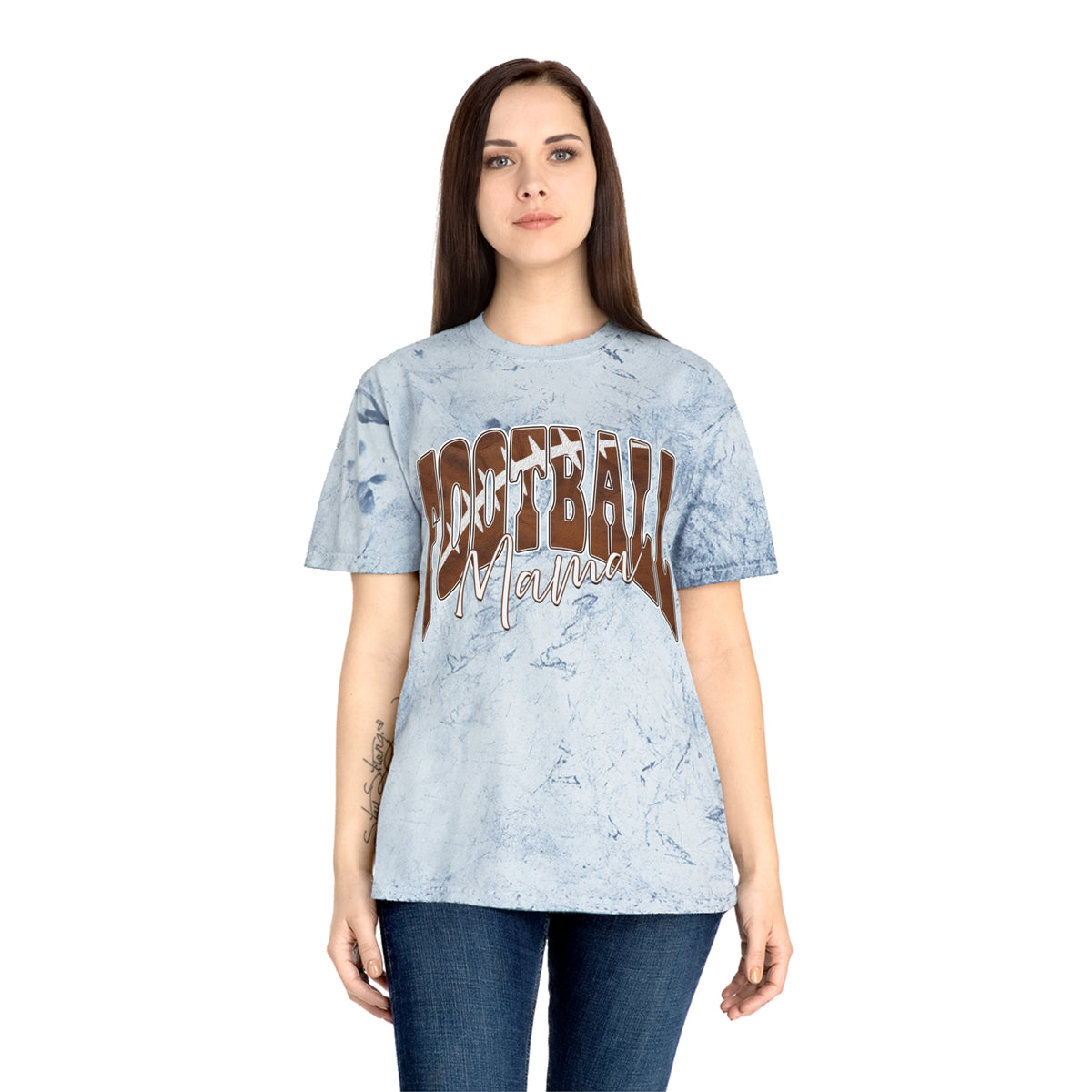 Color Blast Football Mama Tee