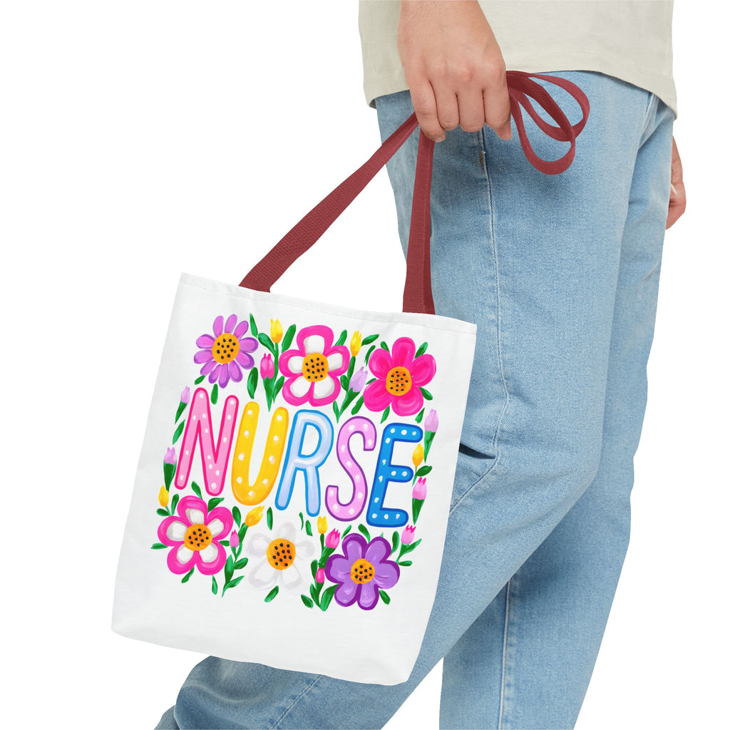 Nurse Floral Tote Bag — Colorful Nurse Gift Bag for Healthcare Heroes