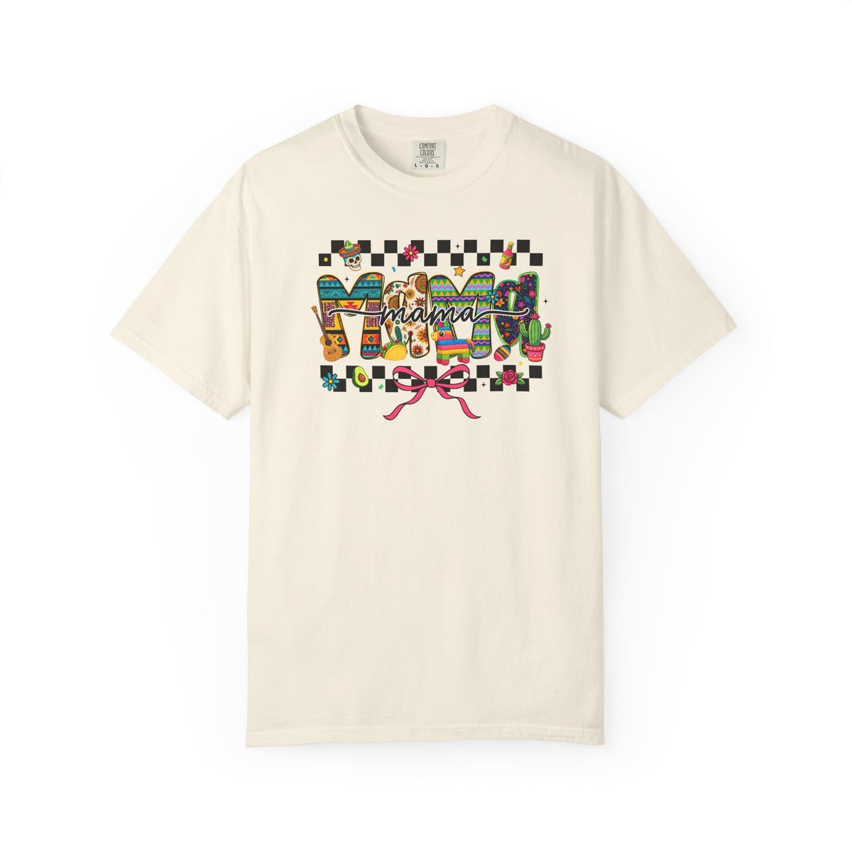 Mama Floral Checkerboard T-Shirt