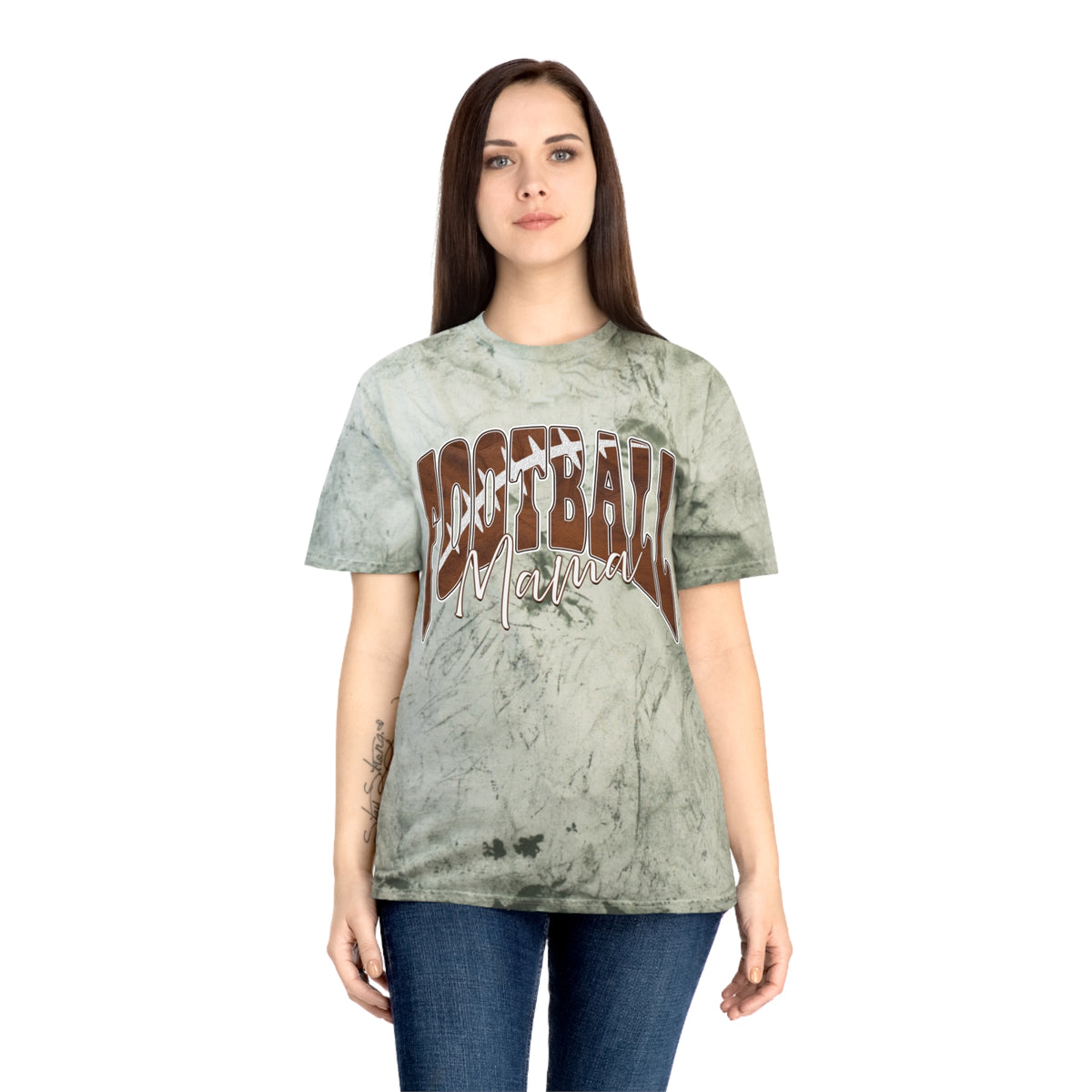 Color Blast Football Mama Tee