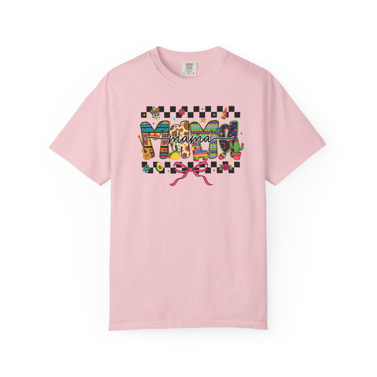 Mama Floral Checkerboard T-Shirt