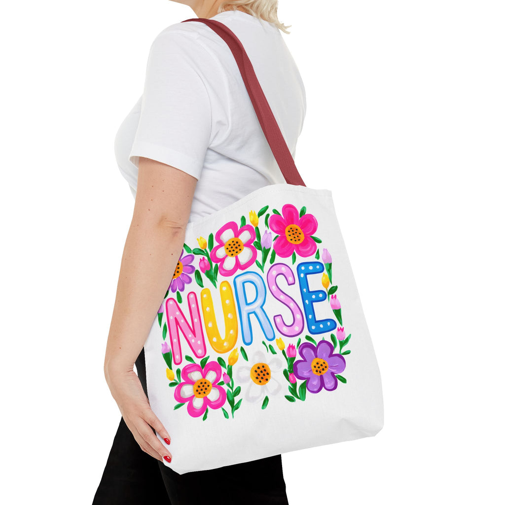 Nurse Floral Tote Bag — Colorful Nurse Gift Bag for Healthcare Heroes