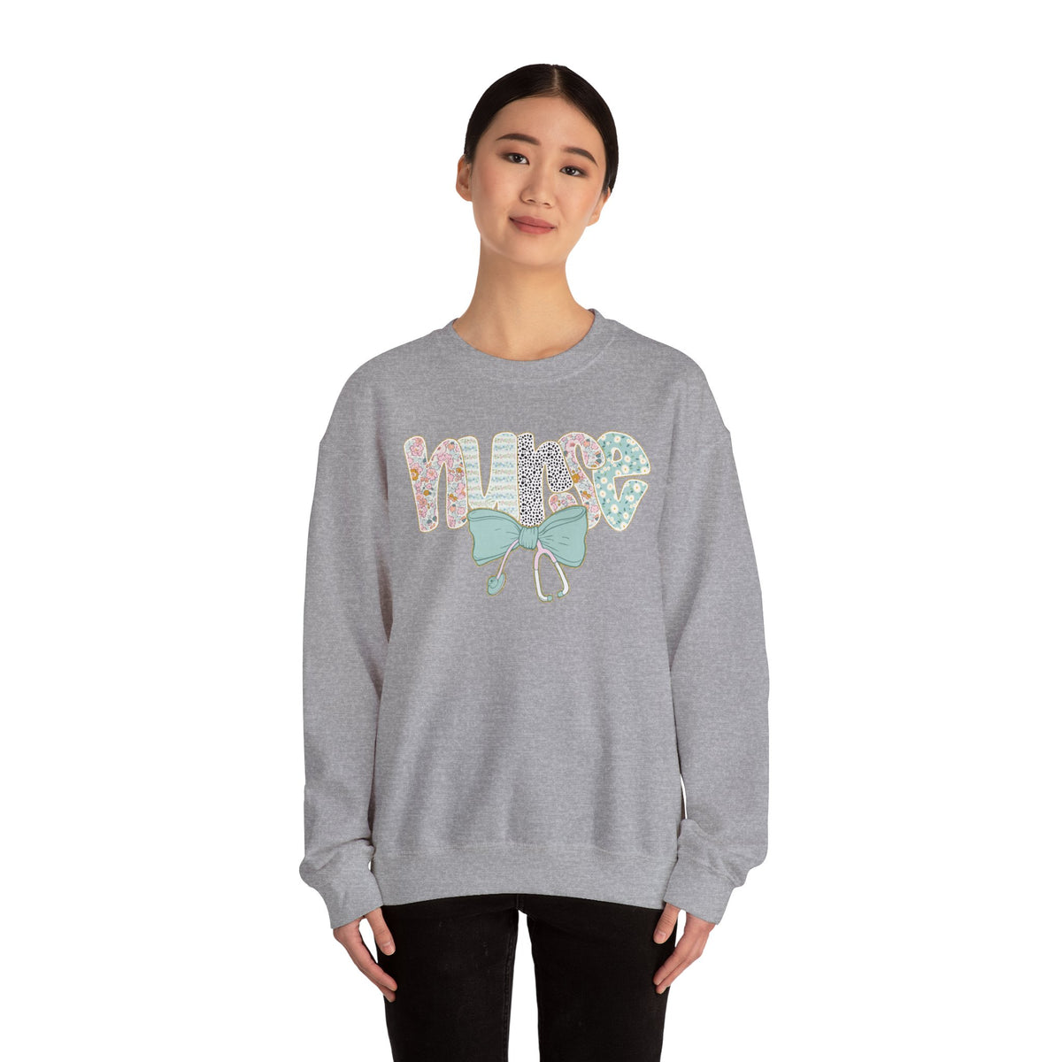 Nurse Floral Retro Crewneck Sweatshirt