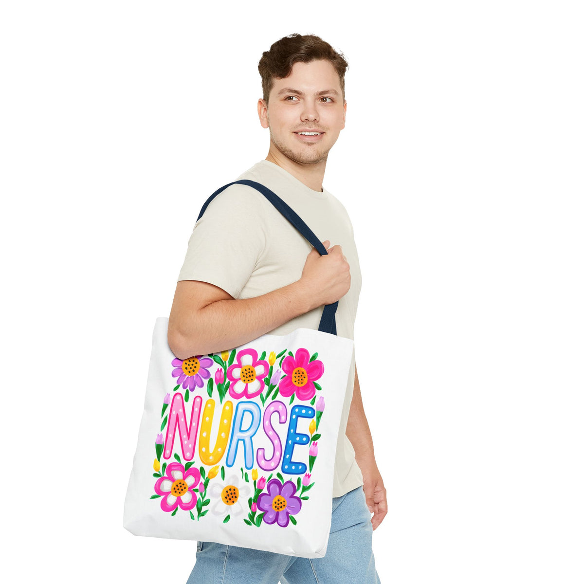 Nurse Floral Tote Bag — Colorful Nurse Gift Bag for Healthcare Heroes