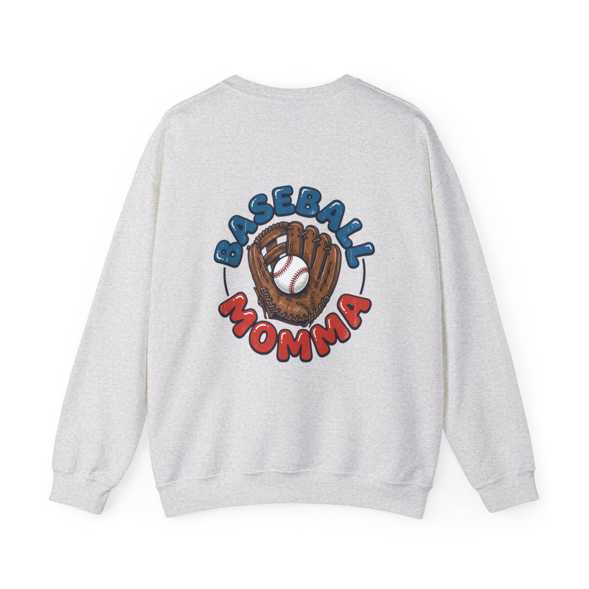 Baseball Momma Crewneck Sweatshirt — Vintage Glove & Ball Graphic