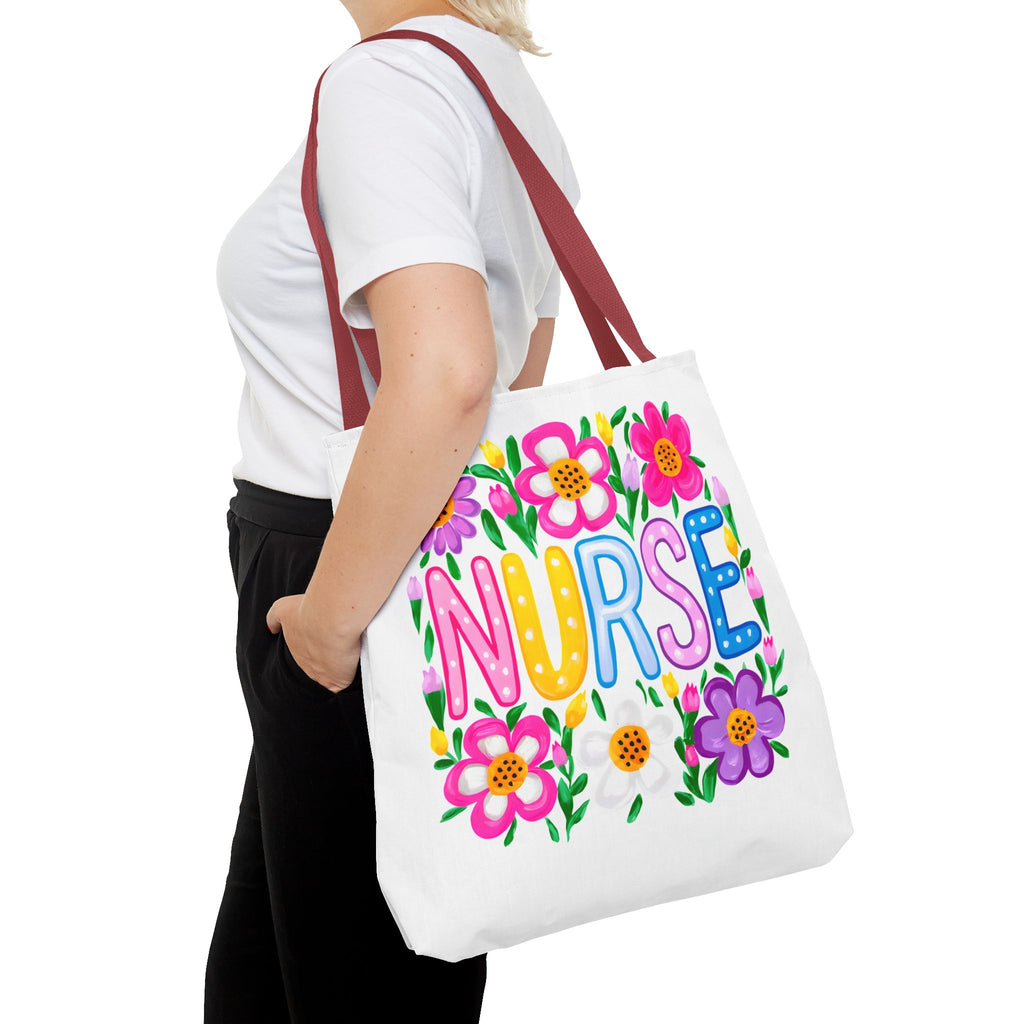 Nurse Floral Tote Bag — Colorful Nurse Gift Bag for Healthcare Heroes