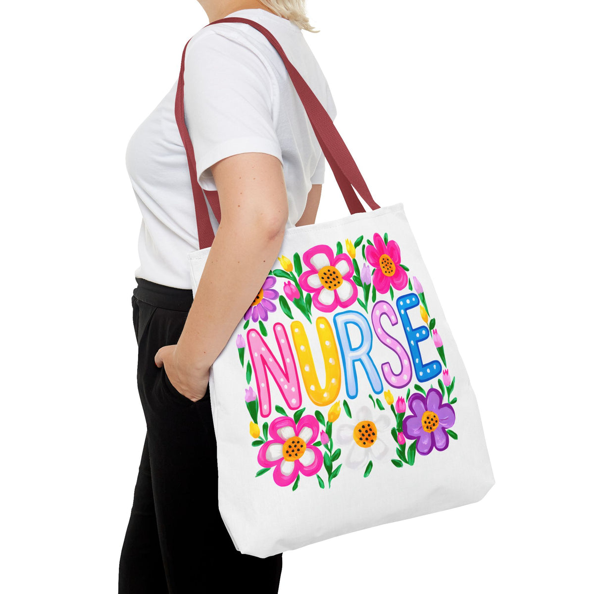 Nurse Floral Tote Bag — Colorful Nurse Gift Bag for Healthcare Heroes