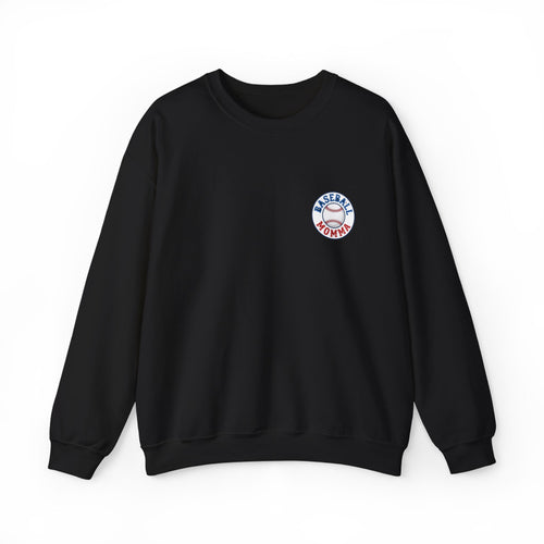 Baseball Momma Crewneck Sweatshirt — Vintage Glove & Ball Graphic