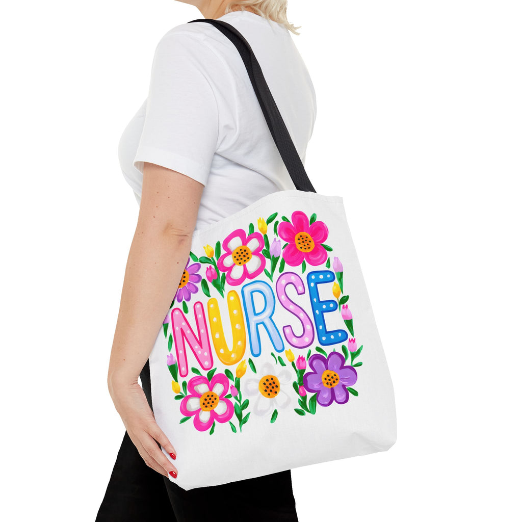 Nurse Floral Tote Bag — Colorful Nurse Gift Bag for Healthcare Heroes