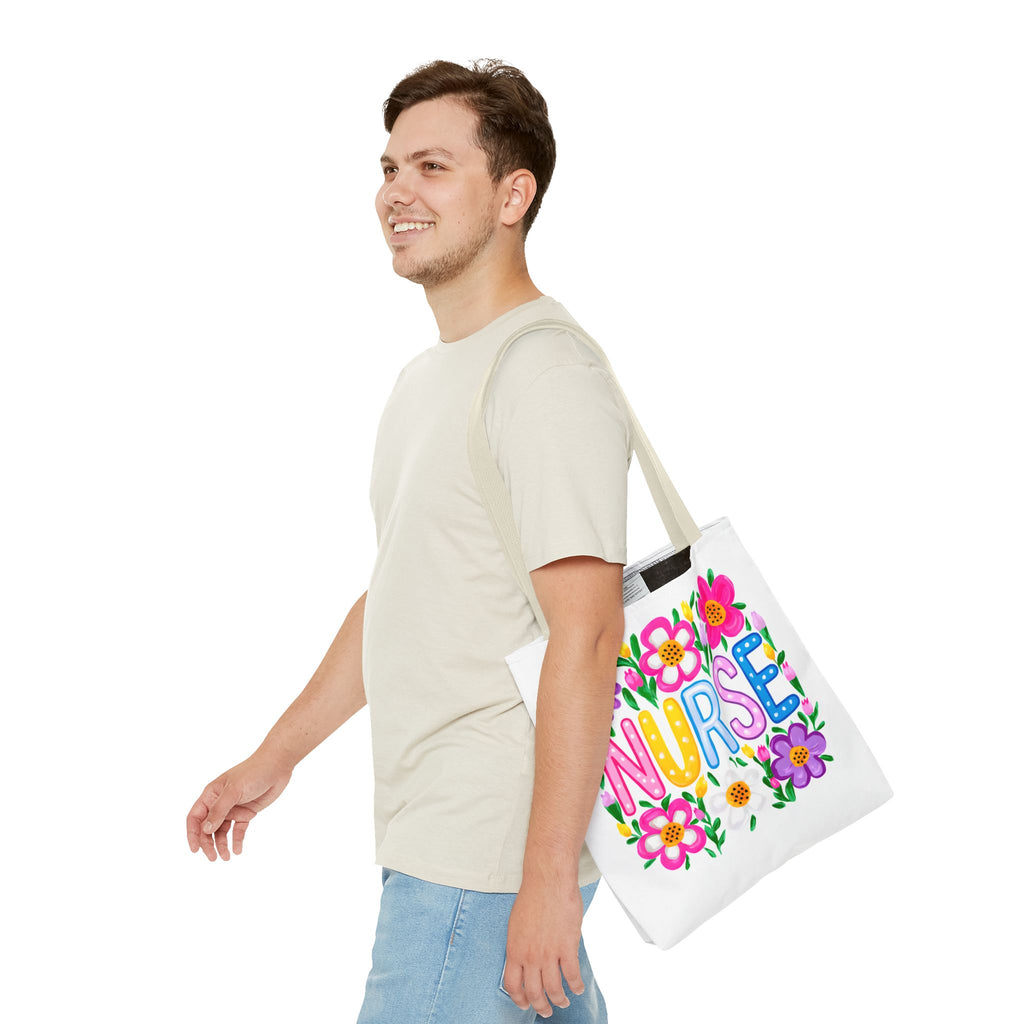 Nurse Floral Tote Bag — Colorful Nurse Gift Bag for Healthcare Heroes