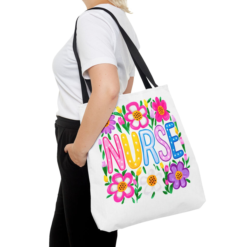 Nurse Floral Tote Bag — Colorful Nurse Gift Bag for Healthcare Heroes