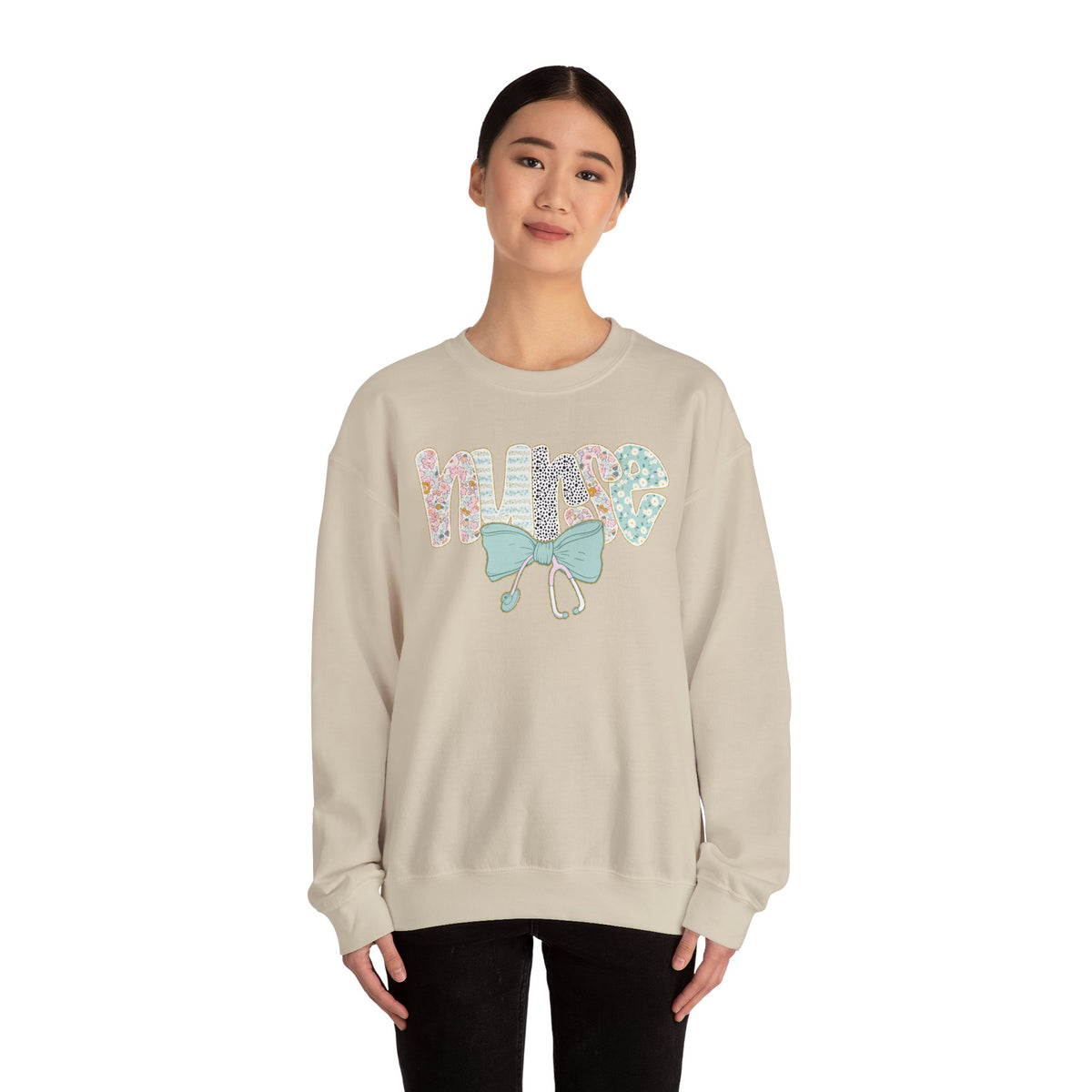 Nurse Floral Retro Crewneck Sweatshirt