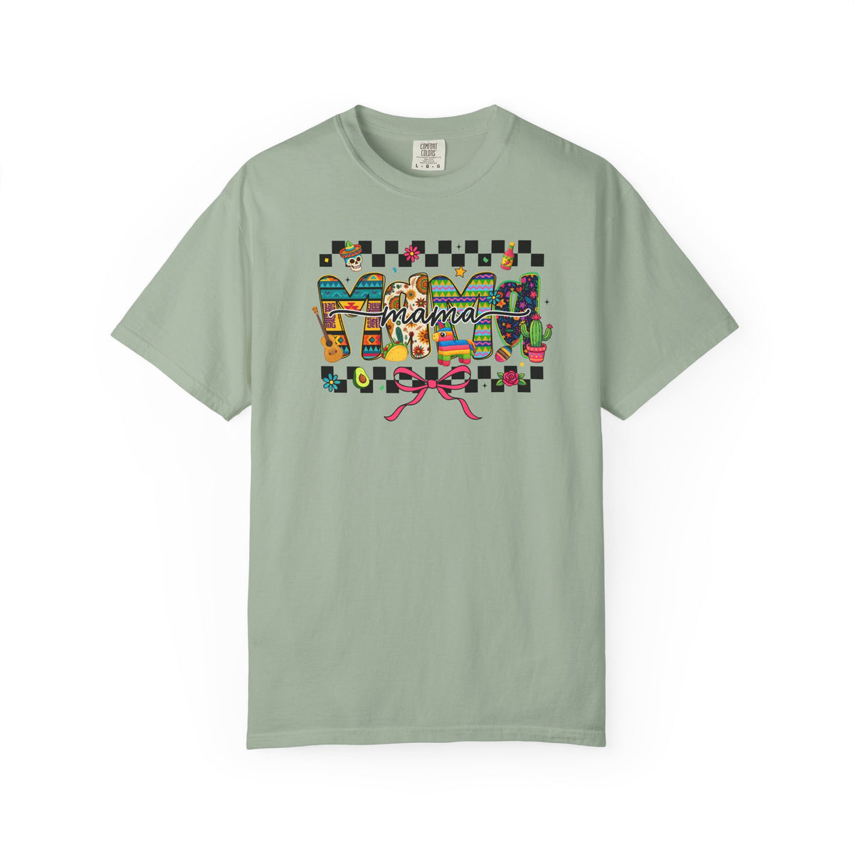 Mama Floral Checkerboard T-Shirt