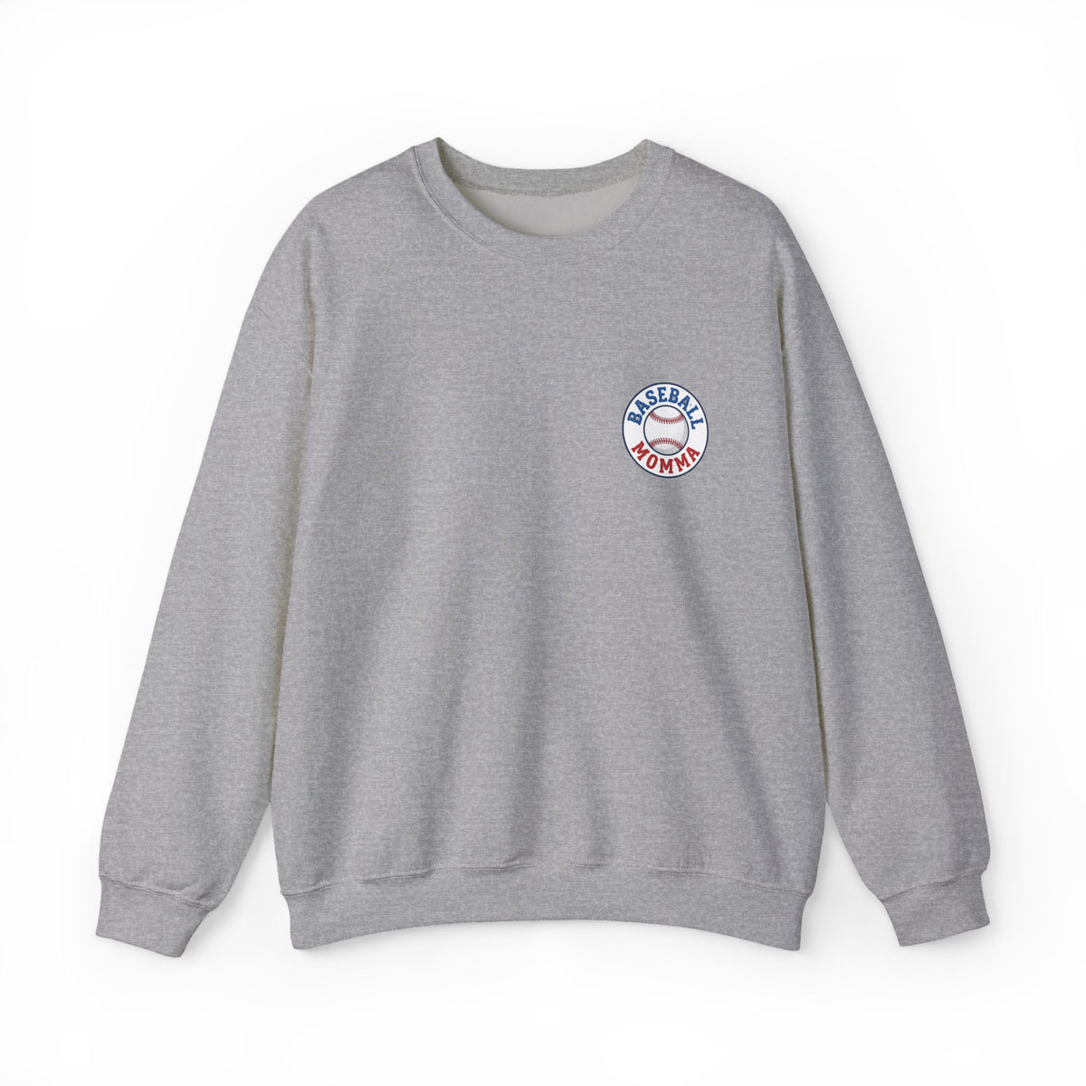 Baseball Momma Crewneck Sweatshirt — Vintage Glove & Ball Graphic