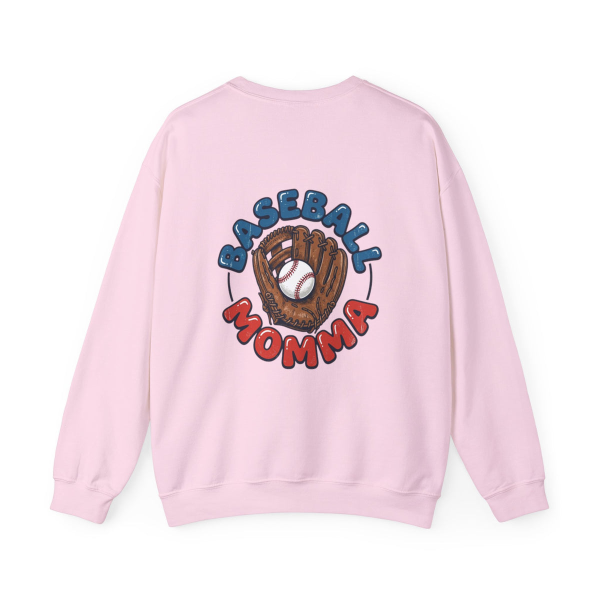 Baseball Momma Crewneck Sweatshirt — Vintage Glove & Ball Graphic
