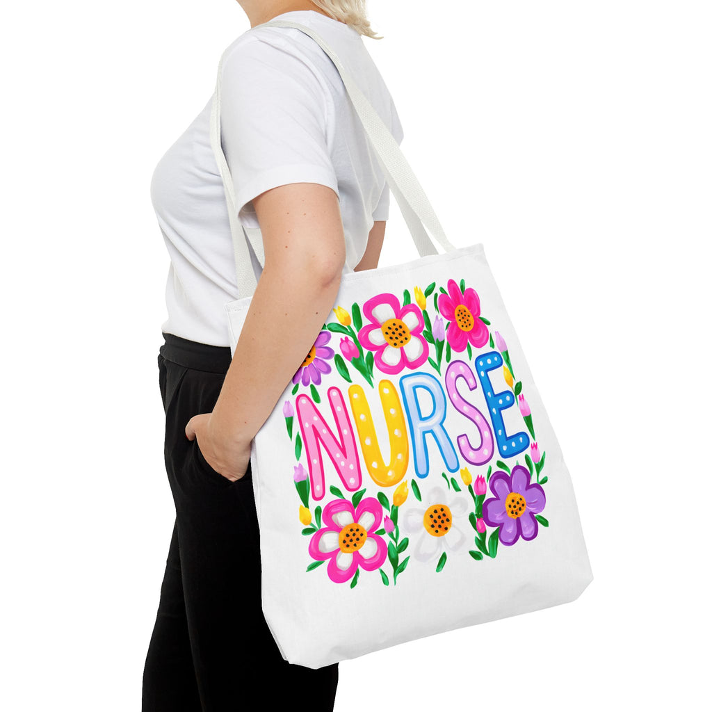 Nurse Floral Tote Bag — Colorful Nurse Gift Bag for Healthcare Heroes