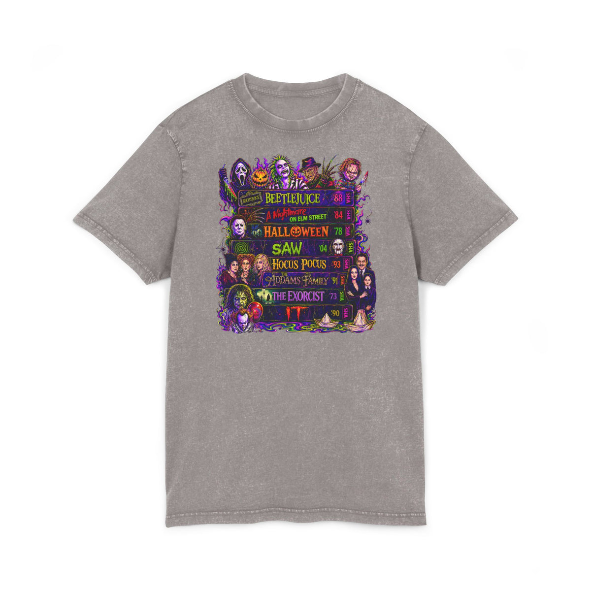 Acid Washed Classic Horror Film Tee