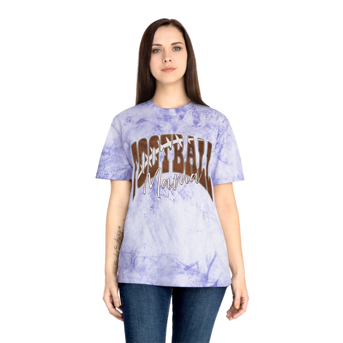 Color Blast Football Mama Tee