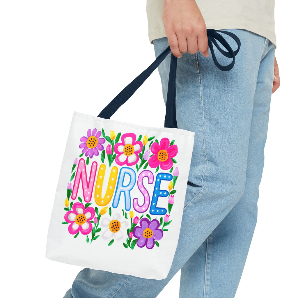 Nurse Floral Tote Bag — Colorful Nurse Gift Bag for Healthcare Heroes