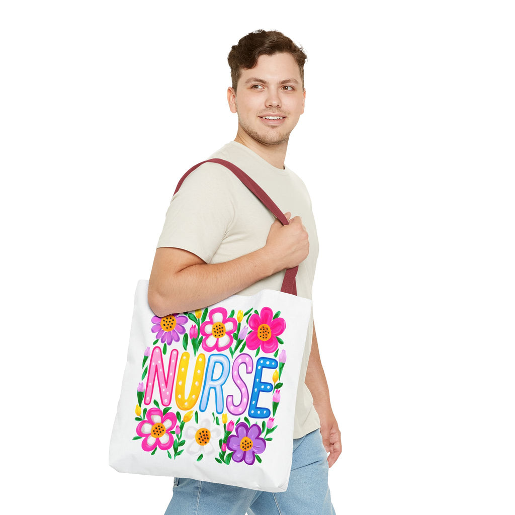 Nurse Floral Tote Bag — Colorful Nurse Gift Bag for Healthcare Heroes