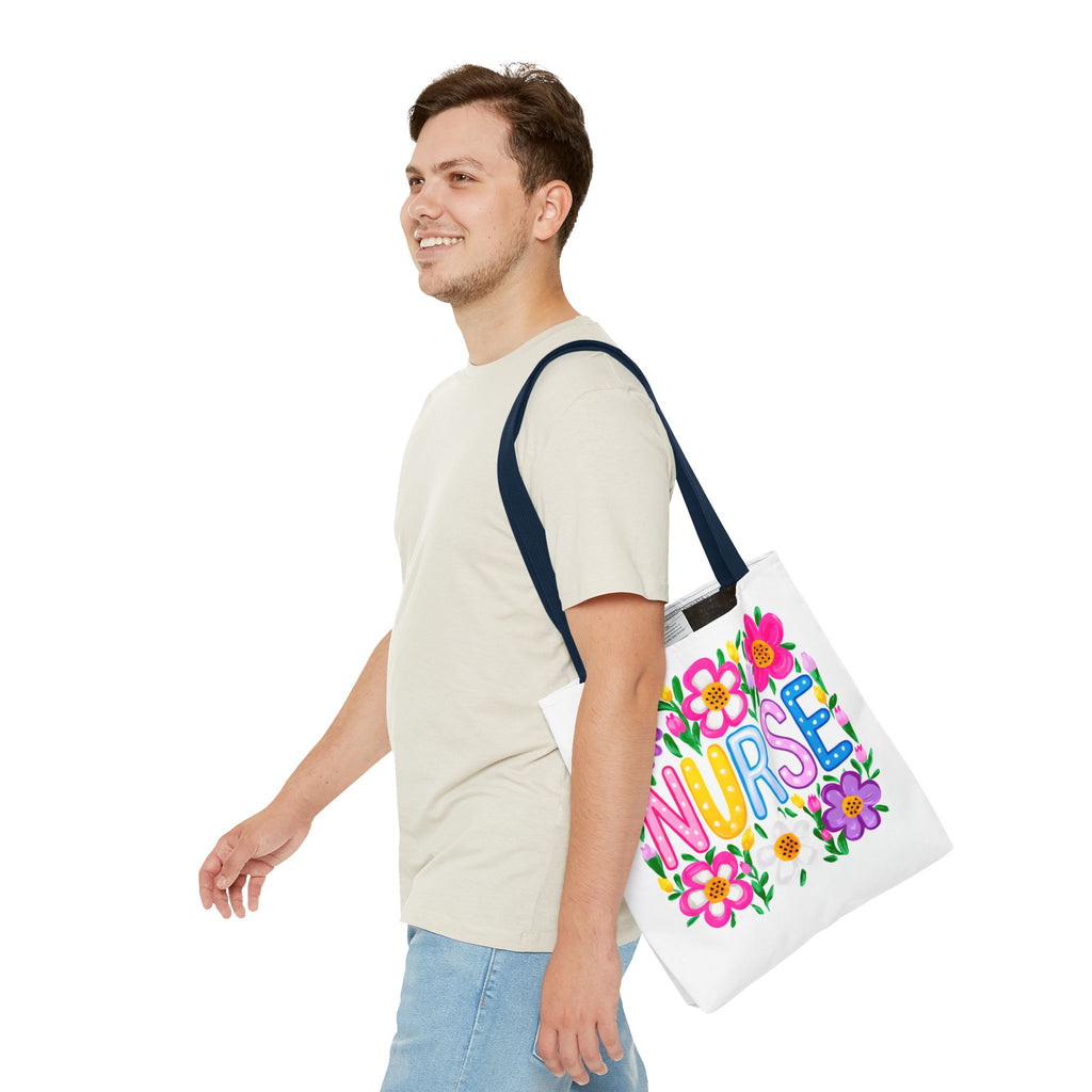 Nurse Floral Tote Bag — Colorful Nurse Gift Bag for Healthcare Heroes