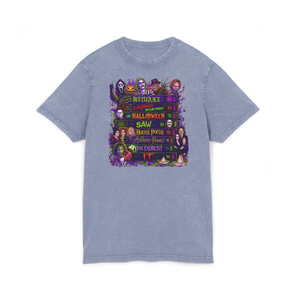 Acid Washed Classic Horror Film Tee