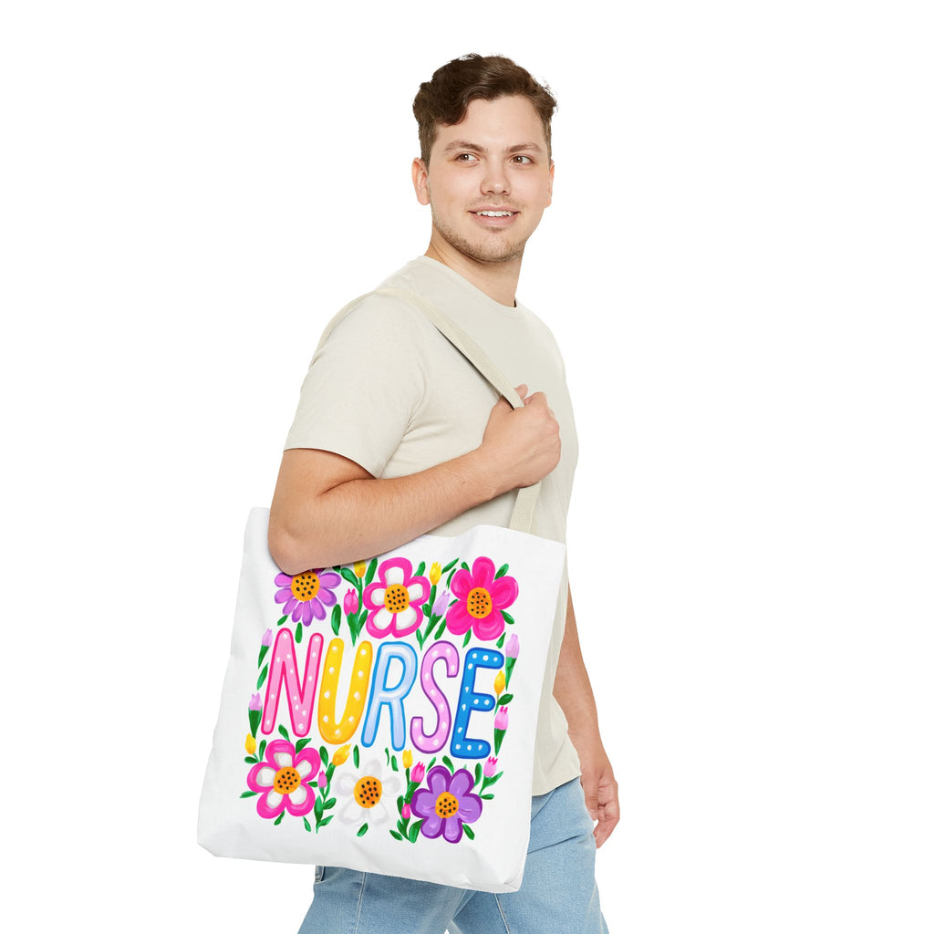 Nurse Floral Tote Bag — Colorful Nurse Gift Bag for Healthcare Heroes