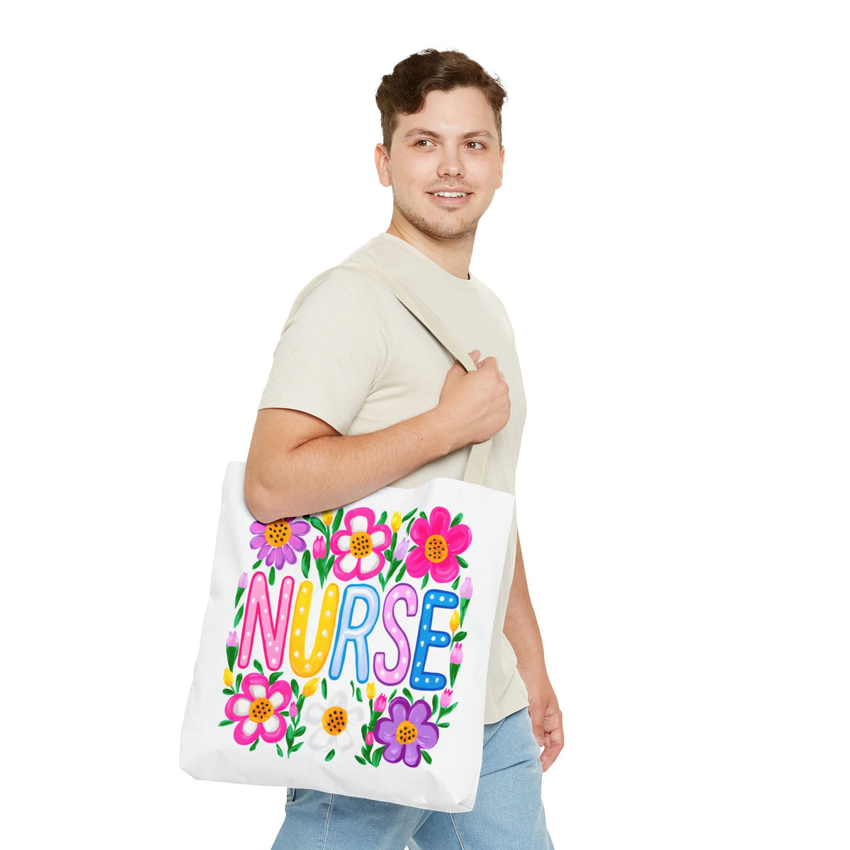 Nurse Floral Tote Bag — Colorful Nurse Gift Bag for Healthcare Heroes