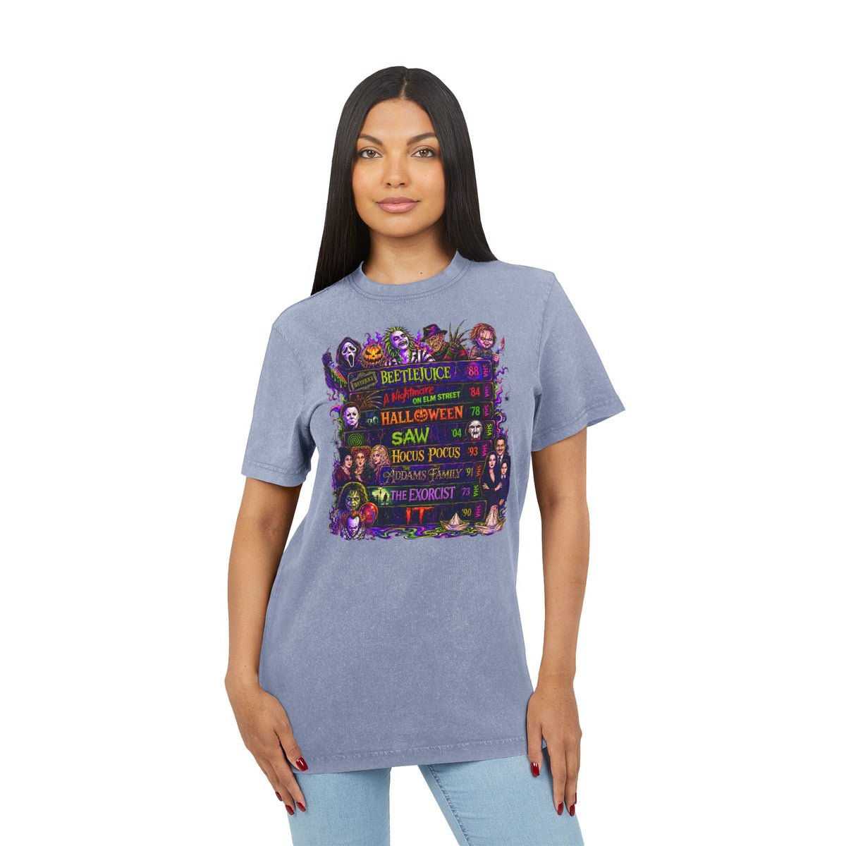 Acid Washed Classic Horror Film Tee