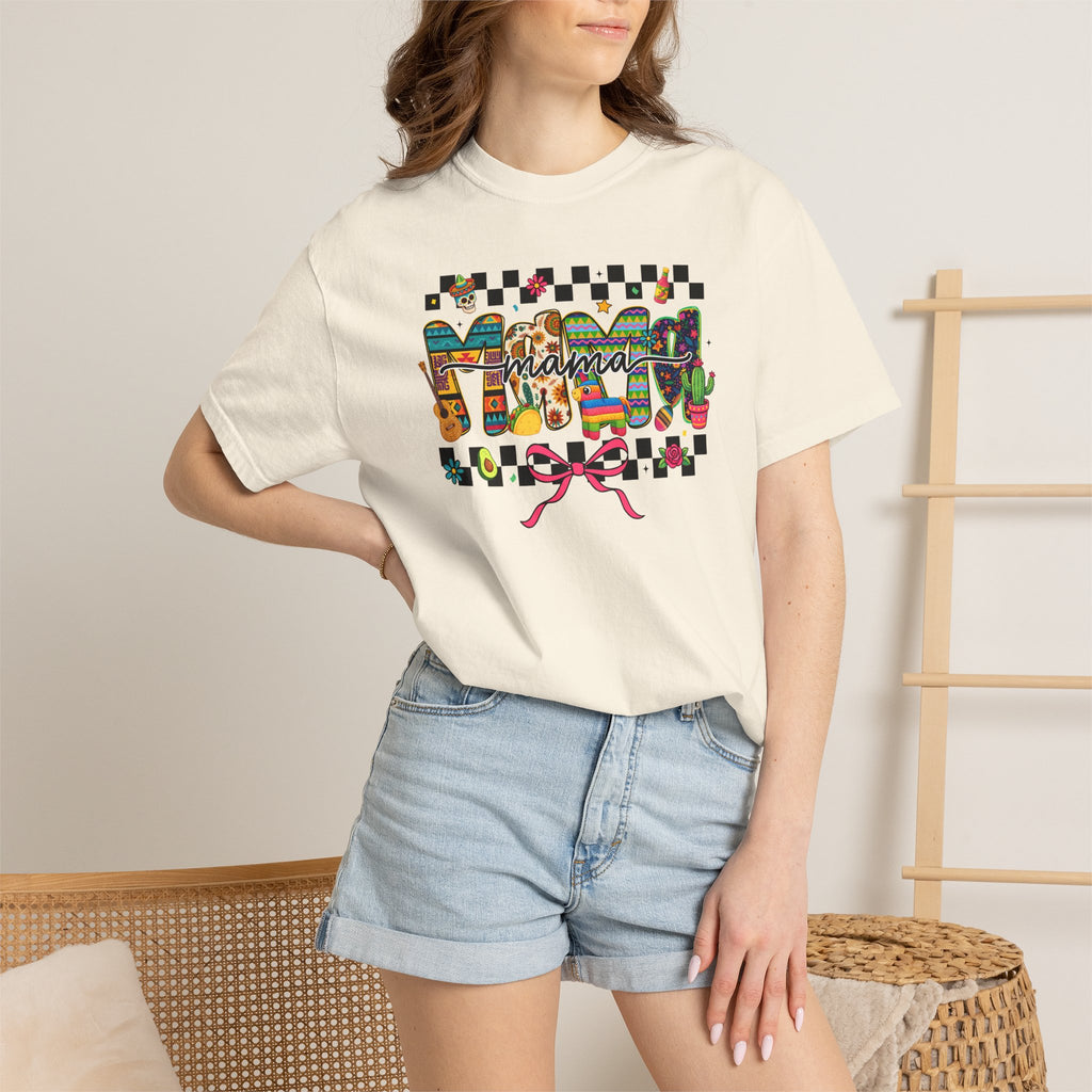 Mama Floral Checkerboard T-Shirt