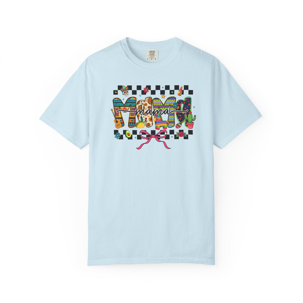 Mama Floral Checkerboard T-Shirt