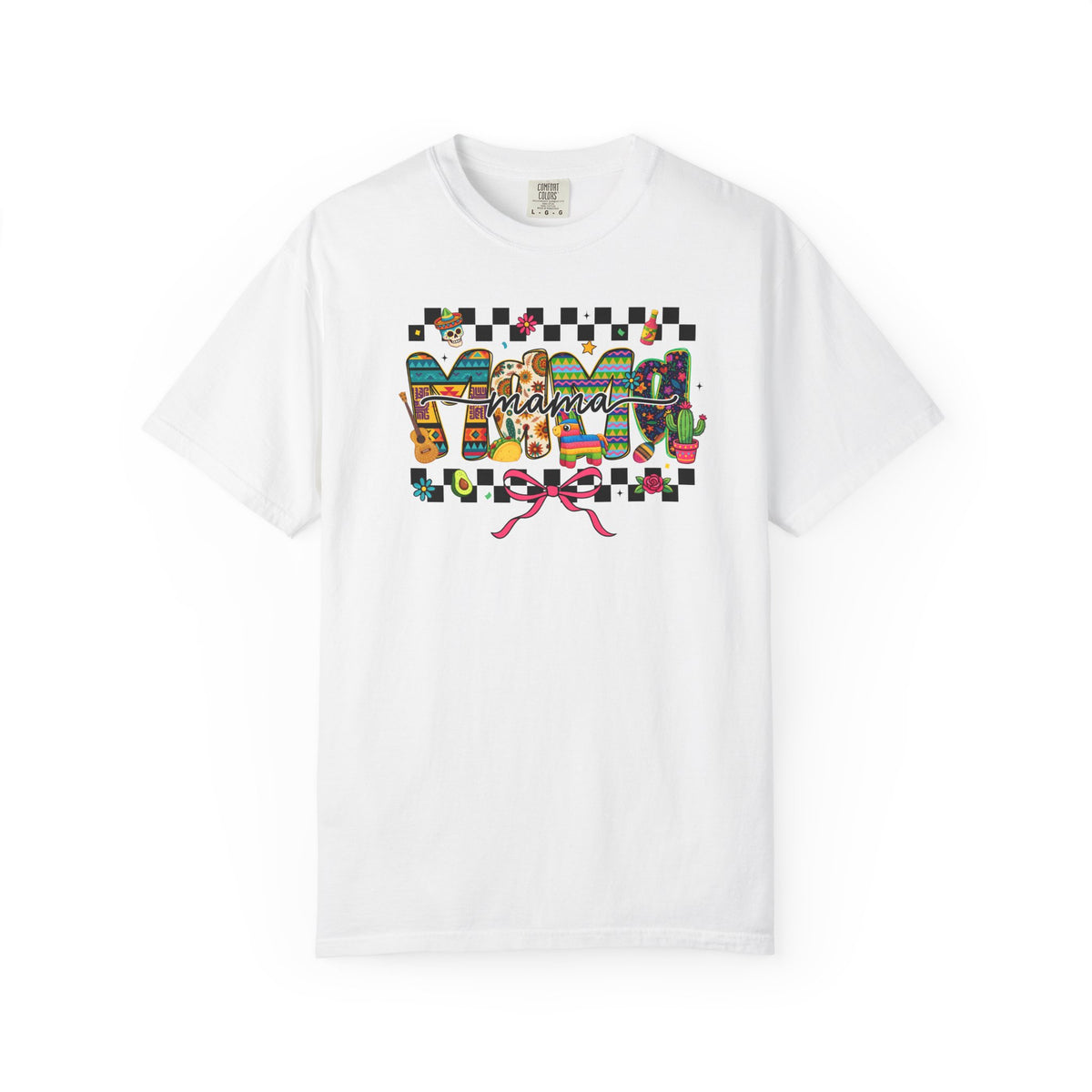 Mama Floral Checkerboard T-Shirt
